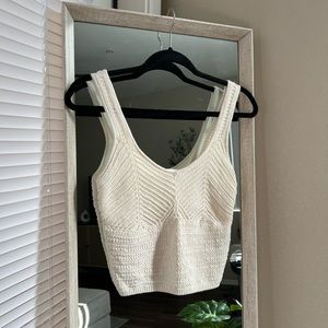 Abercrombie Cream/White Crochet Tank Top Sz Small